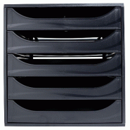Exacompta Module ECOBOX PLUS 5 tiroirs ECOBlack noir - noir 229014D