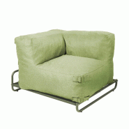 Fauteuil d'angle salon de jardin modulable et structure vert cactus - vert polyester 115342