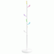 Helloshop26 - Porte-manteau blanc pratique design scandinave rangement couloir 172 x 35 x 35 cm en fer enduit de poudre blanc 02_0047589 - blanc 30002