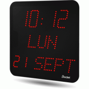 Horloge LED Style II 7 Date, alimentation 230V, Radio ALS et DCF, LED rouge - BODET