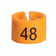 Marque taille T48 - par 50 - couleur orange - plastique - pour cintres