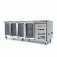 Maxima - Réfrigérateur de comptoir 223 cm 4 portes vitrées, capacité 750 L, commande numérique, dégivrage automatique, 223x70x86 cm - 9400409