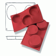 Schneider - Moules à gâteaux, biscuit, Ø 103 mm, hauteur : 20 mm - rouge silicone 115036
