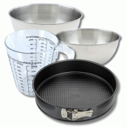 Set pâtisserie avec moule à manqué de 28 cm, 2 bols à mixer, verre mesureur et spatule Zenker - noir métal 3176239937398