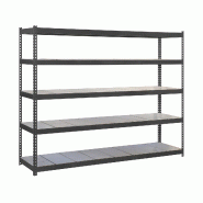 SimonRack Rayonnage industriel, 2000x1800x600 mm, 400 kg au point de flexion, 5 étagères métalliques, rayonnage garage, Anthracite/Galvanisé- Ecof