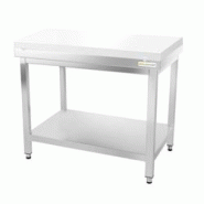 Table de boucher avec plaque de découpe blanche - 1000 x 700 mm / GOLDINOX - blanc inox 3701770819041 Table de boucher avec plaque de découpe blanche - 1000 x 700 mm / GOLDINOX - blanc inox 3701770819041