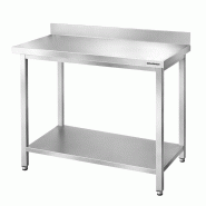 Table de travail en inox Bar 1000x700 mm avec 1 étagère inférieure et dosseret PREMIUM - GOLDINOX - gris inox 3701770832897