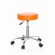 Tabouret / siège pivotant / siège technique OPERATOR II simili-cuir orange chrome hjh OFFICE - orange plastique 729412