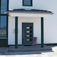 Vidaxl porte d'entrée anthracite 100x200 cm aluminium et pvc 3157071