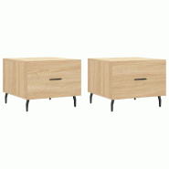 VidaXL Tables basses 2 pcs chêne sonoma 50x50x40 cm bois d'ingénierie Modèle Flex Chic - 829435