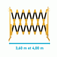 Barrière extensible jaune et noir 3,60 m ou 4,00 m