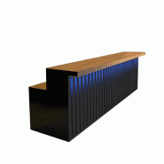 Comptoir sur Mesure Caisse Bar Réception Noir 300×60×100 cm【HCTG 300】 - 8683769558924