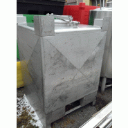 Container (IBC/GRV) inox carré 1000 L - CON004 - trou d'homme dia 450, vidange 51, INOX 316 Container (IBC/GRV) inox carré 1000 L - CON004 - trou d'homme dia 450, vidange 51, INOX 316