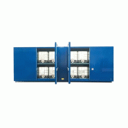 Conteneur certifié coupe-feu 2h (REI120) pour le stockage de 16 IBC sur 2 niveaux avec portes battantes Conteneur certifié coupe-feu 2h (REI120) pour le stockage de 16 IBC sur 2 niveaux avec portes battantes