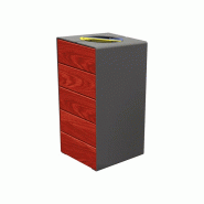 Corbeille  KUB tri sélectif - Bois exotique, lasuré acajou_0