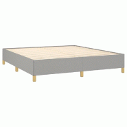 Décoshop26 - Sommier à lattes sur pieds cadre de lit 160x200 cm tissu gris clair TDL0207186 - gris 3001171188006
