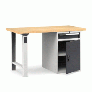 Établi plateau bois L.1500 mm avec bloc 1 tiroir + porte NOVALP