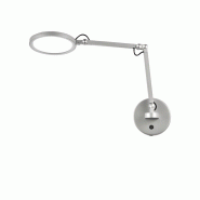 Fabas Luce Regina - Applique murale ronde réglable, applique murale LED 9W à intensité variable CCT (3000K, 4000K, 5000 K, 6000K) - Aluminium - gri