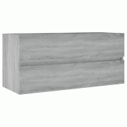 Helloshop26 - Armoire de lavabo murale moderne avec tiroir 100 x 38,5 x 45 cm en bois d'ingénierie gris 02_0048239 - gris Bois massif 3000235177284