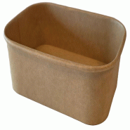 NOVABOWL Saladier Poke Bowl Rectangulaire Kraft 173x121x52mm 650ml - Salade & Plat Chaud - Ingraissable - Lot de 900 - beige en carton BRB650