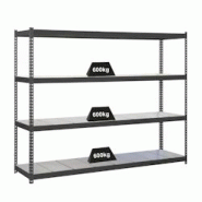 PROREGAL Étagère pour charges lourdes METAL BEAST FOUR | HxLxP 200x180x90cm | Charge du compartiment 600kg | anthracite - gris métal PR_RS17-51 PROREGAL Étagère pour charges lourdes METAL BEAST FOUR | HxLxP 200x180x90cm | Charge du compartiment 600kg | anthracite - gris métal PR_RS17-51