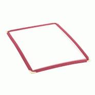 Protège-menu style américain deux pages A4 bordeaux | Olympia - E296 - E296