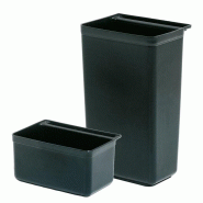 Set de bacs de rangement en plastique noir, pour chariot de service TS A300049
