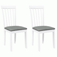VidaXL Chaises à manger coussins 2 pcs blanc bois massif caoutchouc Modèle Gantor - 4102391
