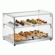 Vitrine neutre à poser - 2 niveaux - 550 mm - Inox et verre  | Bartscher - 700356