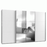 Armoire coulissante lisbeth 2 portes blanc 2 miroirs 350 x 236 cm ht