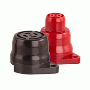 Avertisseur sonore buzzer AE30M - Réf. : MOF0097 - Miniature à tête plate ou trompette, Noir 12vDc, Rouge 24vDc