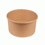 Bol Salade Kraft Rond NOVABOWL - Capacité : 500ml - SPECIAL RESTAURATION - Éco-conçu Certifié Loi AGEC- Haute Résistance & micro-ondable - Lot de