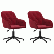 Chaises pivotantes à manger lot de 2 Rouge bordeaux Velours Modèle Oasis Chic - 3103382