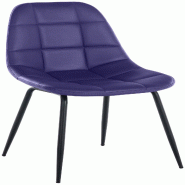 CLP Chaise de salle à manger Tom avec Pieds en métal noir Violet/Similicuir - violet polyester 321165