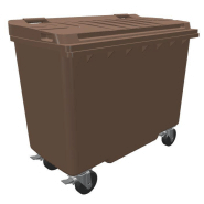 Conteneur poubelle - 500 litres Marron (RAL 8025) Conteneur poubelle - 500 litres Marron (RAL 8025)