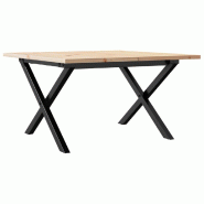 Décoshop26 - Table basse rectangulaire style industriel cadre en x 60 x 60 x 40 cm bois de pin et acier DEC036265 - acier 3000261128182