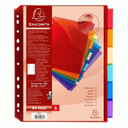 Exacompta Lot de 10 Intercalaires à poche 6 positions, format A4+, polypro translucide, coloris assortis - matière synthétique 4834E