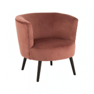 FAUTEUIL DULZURA TEXTILE/BOIS ANTIQUE ROSE