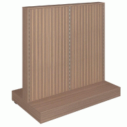 Gondole double face Vertigo T03 MDF naturel et noyer 125x74x125cm