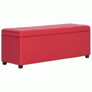 Helloshop26 - Banc banquette avec compartiment de rangement 116 cm rouge similicuir 02_0010737 - rouge 3000590547760