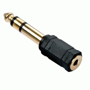 Lindy 35620 Adaptateur audio femelle 3,5 mm vers mâle 6,3 mm plaqué or - noir 35620