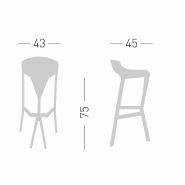 Lot de 2 tabourets de bar Shiver - GABER - Ivoire_0