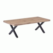 Möbilia Table basse 120 x 60 x 40 cm | Structure en X | MDF décor chêne sauvage | L 120 x P 60 x H 40 cm | Naturel - beige multi-matériau 12020061 Möbilia Table basse 120 x 60 x 40 cm | Structure en X | MDF décor chêne sauvage | L 120 x P 60 x H 40 cm | Naturel - beige multi-matériau 12020061