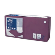 Serviettes cocktail en papier Tork, coloris aubergine, le colis de 200, 477833 Serviettes cocktail en papier Tork, coloris aubergine, le colis de 200, 477833