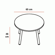 Tables basses type Scandinave - MDD - 65, Blanc_1