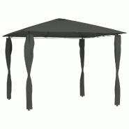 VidaXL Belvédère à revêtement de poteaux 3x3x2,6 m Anthracite 160 g/m² Modèle Atlas Bureau - noir 313607