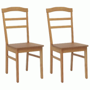 VidaXL Chaise de salle à manger 2 pcs Naturel Modèle Atlas Terrasse - 8721364309852