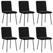 VidaXL Chaises à Manger Lot De 6 Noir Velours - noir 8721158568786 VidaXL Chaises à Manger Lot De 6 Noir Velours - noir 8721158568786