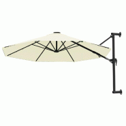 VidaXL Parasol mural avec mât métallique 300 cm Sable Modèle Sirius Design - beige 44863