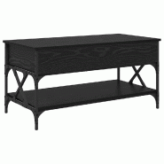 VidaXL Table basse Chêne noir 100 x 50 x 50 cm Bois d'ingénierie Modèle Helios Fixe - 883043